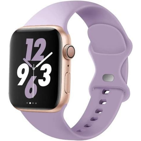 Apple Watchin kanssa yhteensopiva rannekoru, silikoni PURPLE 38/40/41 mm Purple L