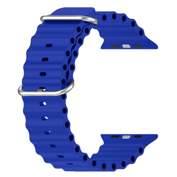 Apple Watch -yhteensopiva Wave Rannekoru Silikoni SININEN 42/44/45/49 mm Blue