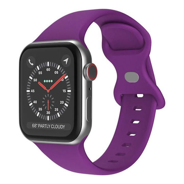 Apple Watch kompatibelt Armband Silikon MÖRK LILA 42/44/45/49 mm DarkPurple S