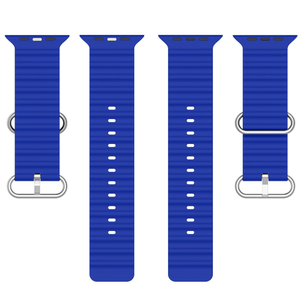 Apple Watch-kompatibelt Wave Armbånd Silikone BLÅ 38/40/41 mm Blue