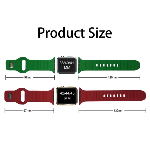 Apple Watch-kompatibelt armbånd SPORT Silikone SORT GRØN 42/44/45 Dark green