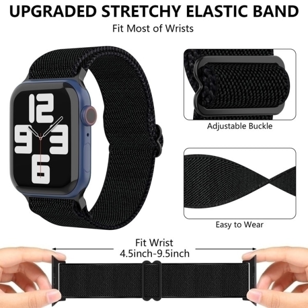 Apple Watch kompatibelt Nylon-armband RÖD/VIT/BLÅ 42/44/45 mm flerfärgad one size
