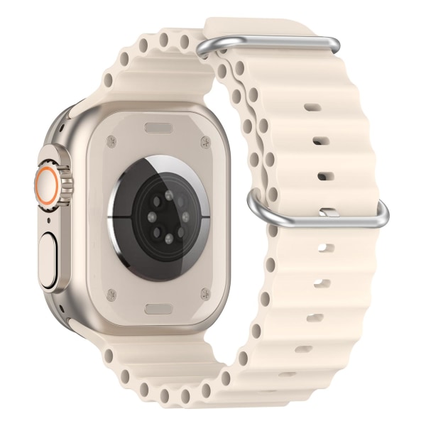 Apple Watch kompatibelt Wave Armband Silikon OFF-WHITE 38/40/41m Varm vit