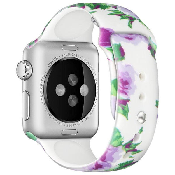 Apple Watch kompatibelt Armband Silikon LILAC FLOWER  42/44/45 mm multifärg L
