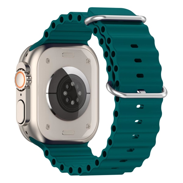 Apple Watch -yhteensopiva Wave Rannekoru silikoni PETROL 42/44/45/49 Green
