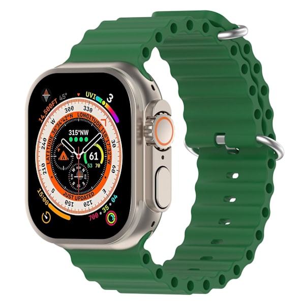 Apple Watch kompatibelt Wave Armband Silikon GRÖN 38/40/41mm Grön