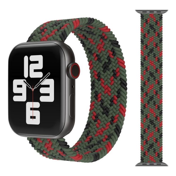 Apple Watch kompatibelt ARMBAND Elastiskt SVART/GRÖN/RÖD 42/44/45 mm MultiColor M