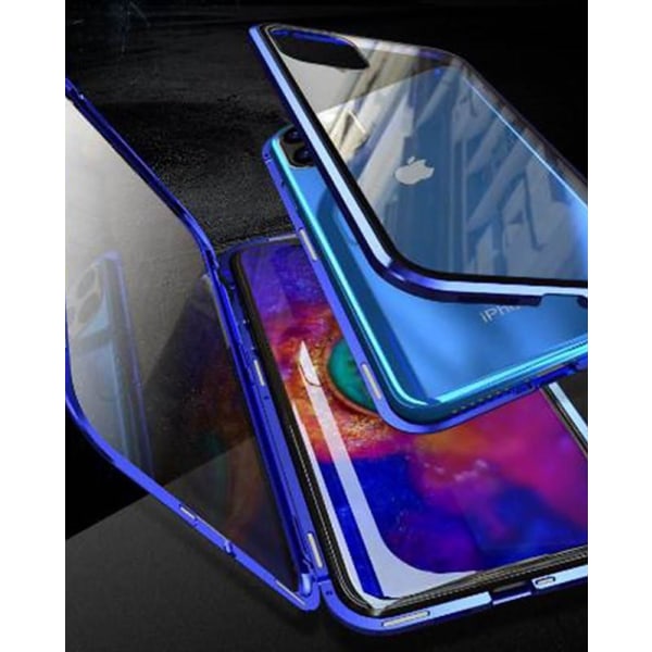 iPhone 11 Pro MAX  Magnetiskt skal Härdat glas 360° skydd BLÅ