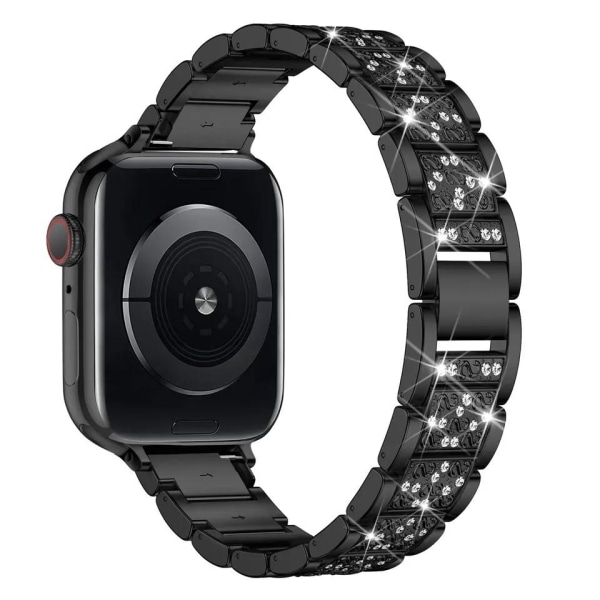 Apple Watch kompatibelt Armband Strass SVART 38/40/41 mm metall Svart