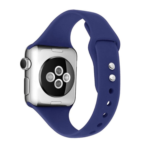 Apple Watch kompatibelt Smalt Armband Silikon BLÅ 42/44/45mm Blue S