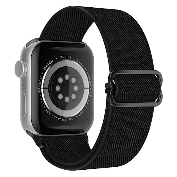 Apple Watch kompatibelt Nylon-armband SVART 42/44/45 mm Svart one size