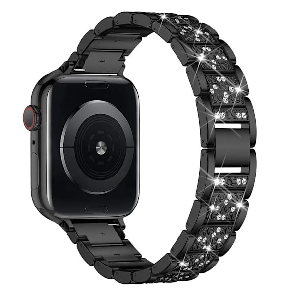 Apple Watch kompatibelt Armband Strass SVART 42/44/45/49mm Svart