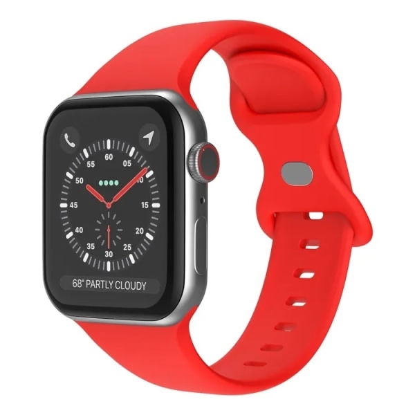 Apple Watch kompatibelt Armband Silikon RÖD 42/44/45 mm Red L