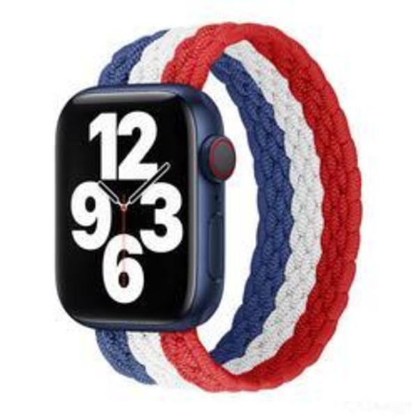 Apple Watch-kompatibelt ARMBÅND Elastik BLÅ/HVID/RØD 42/44/45 mm MultiColor M