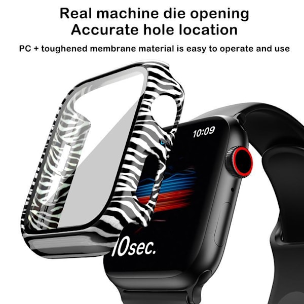 Heltäckande Skal till Apple Watch 1/2/3 Härdat glas 38mm ZEBRA Svart