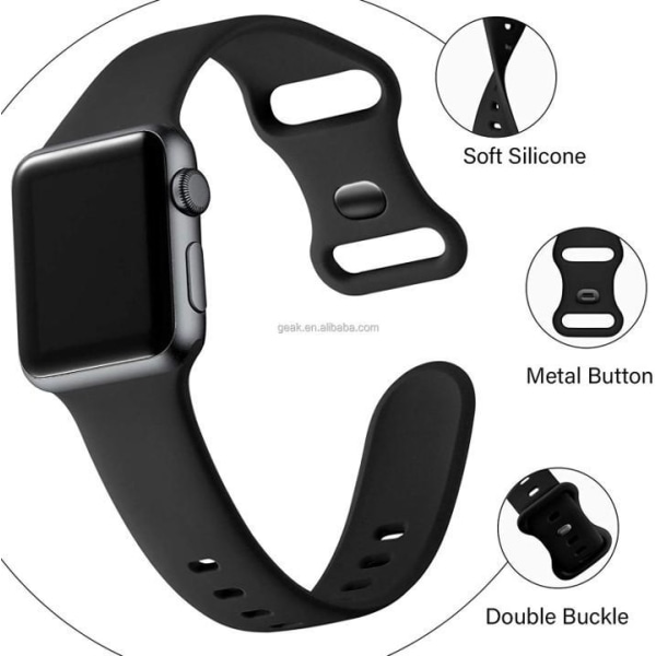 Apple Watch kompatibelt Armband Silikon DIMBLÅ 38/40/41 mm Blue L