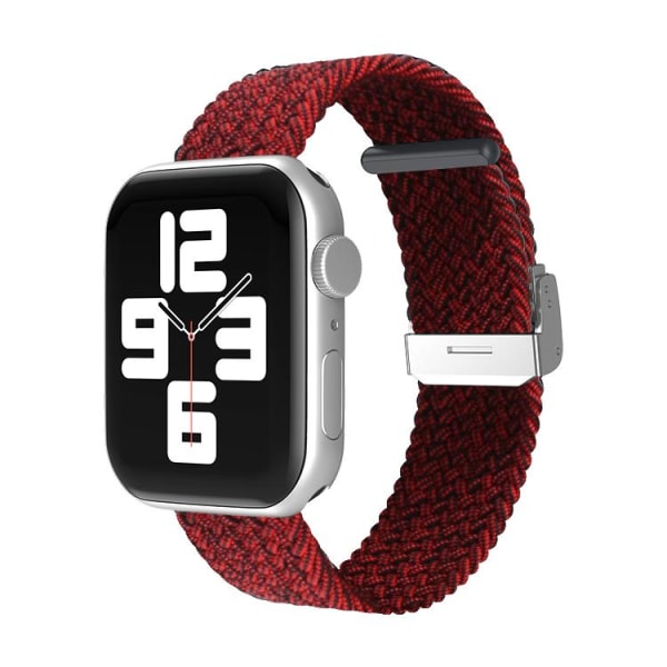 Apple Watch kompatibelt Armband Elastisk  RÖD METALLIC  42/44/45 Röd one size