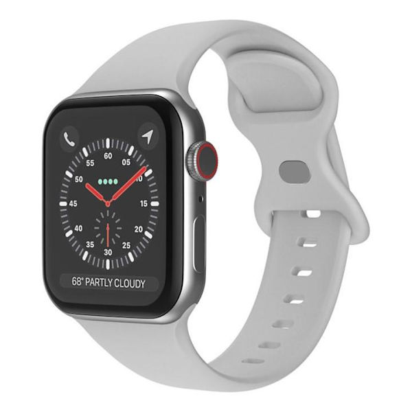 Apple Watch kompatibelt Armband Silikon LJUS GRÅ 42/44/45/49 mm LightGrey L