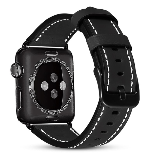 Apple Watch -yhteensopiva rannekoru LEATHER BLACK 38/40/41 mm Black one size