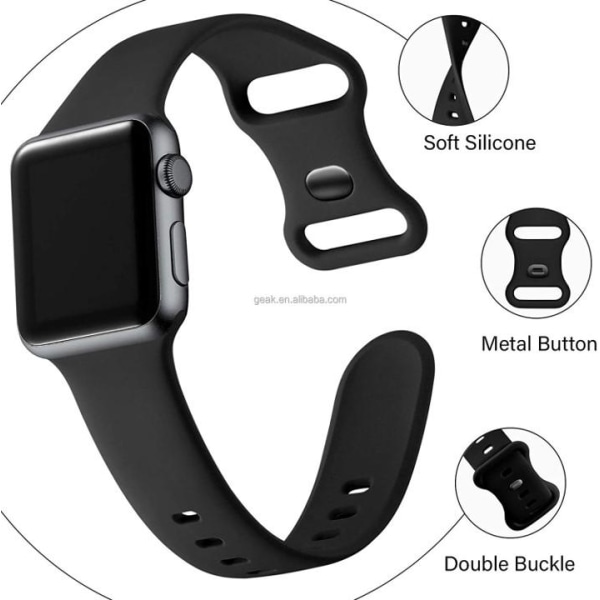 Apple Watch kompatibelt Armband Silikon DIMBLÅ 38/40/41 mm Blue S