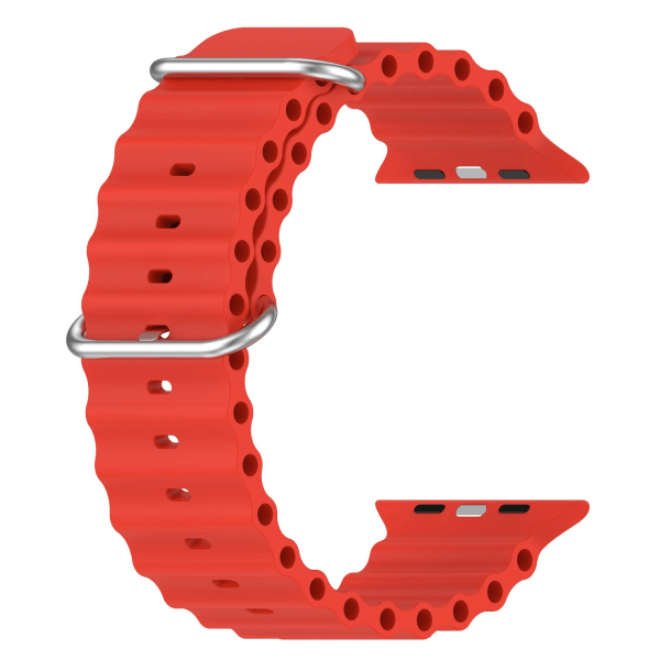 Apple Watchin kanssa yhteensopiva Wave Rannekoru silikoni RED 42/44/45/49 mm Red