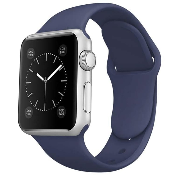 Apple Watch kompatibelt armbånd silikone BLÅ 42/44/45 mm Blue S