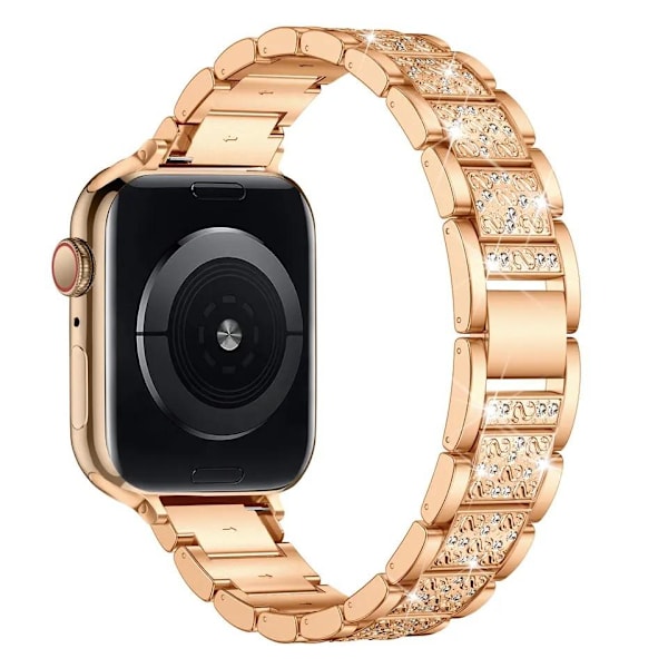 Apple Watch kompatibelt Armband Strass GULD 42/44/45/49mm Gold