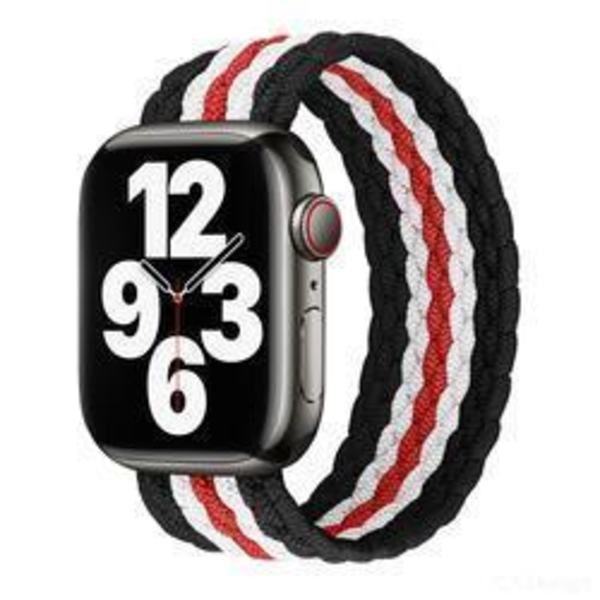 Apple Watch kompatibelt ARMBAND ElastisktSVART/RÖD/VIT38/40/41mm MultiColor L