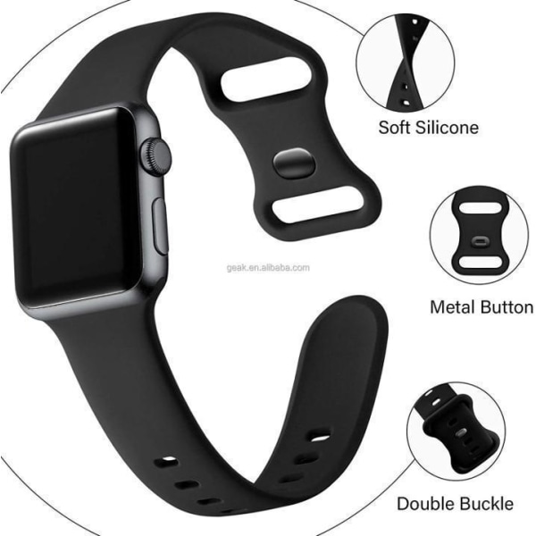 Apple Watch kompatibelt Armband Silikon LJUSGRÖN 42/44/45/49 mm LightGreen L