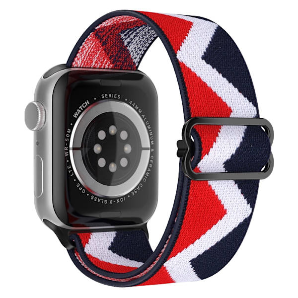 Apple Watch kompatibelt Nylon-armband RÖD/VIT/BLÅ 42/44/45 mm flerfarvet one size