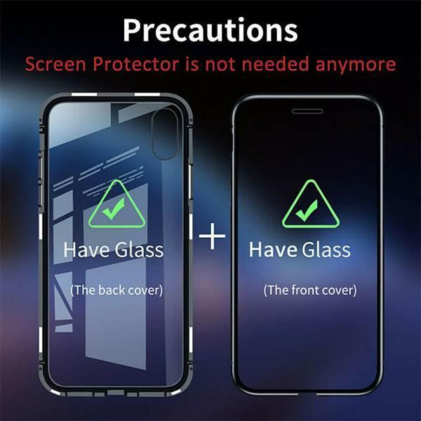 Huawei P20 lite Magnetiskt skydd 360° härdat glas GULD Guld
