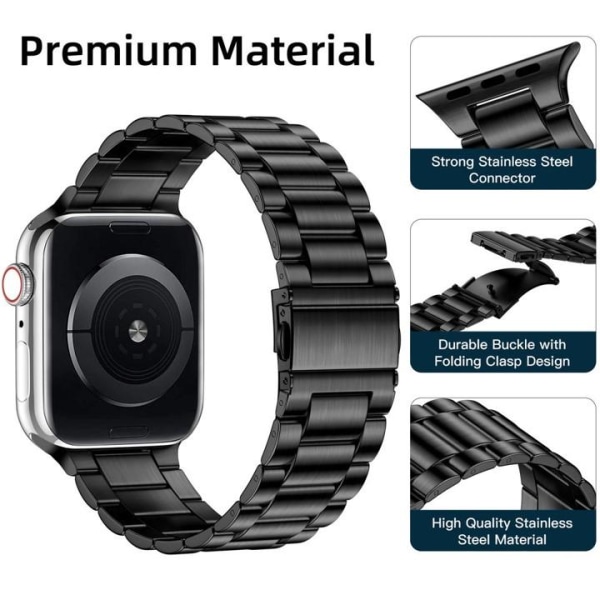 Apple Watch-kompatibelt armbånd Metal SORT 38/40/41 mm Black
