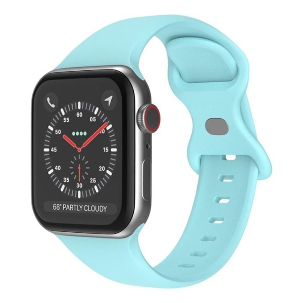 Apple Watch kompatibelt Armband Silikon SAFIR BLÅ 42/44/45/49 mm LightBlue L