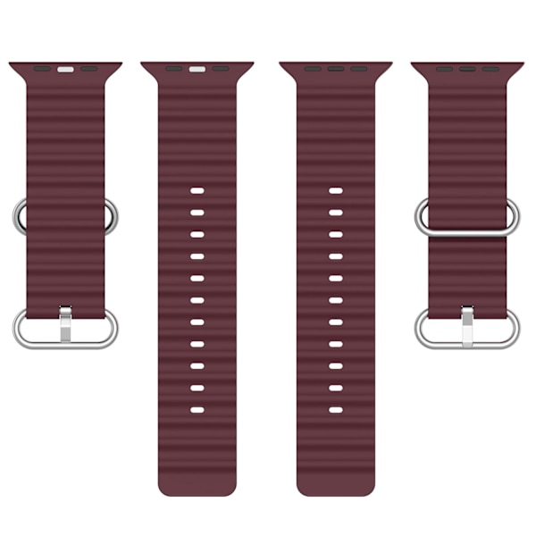 Apple Watch kompatibelt Wave Armband Silikon VINRÖD 38/40/41mm Vin, röd