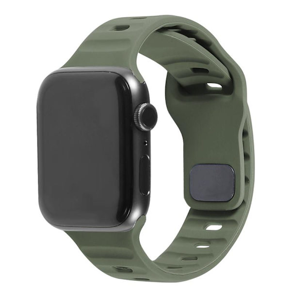 Apple Watch kompatibelt Armband SPORT Silikon GRÅGRÖN 38/40/41mm Grön