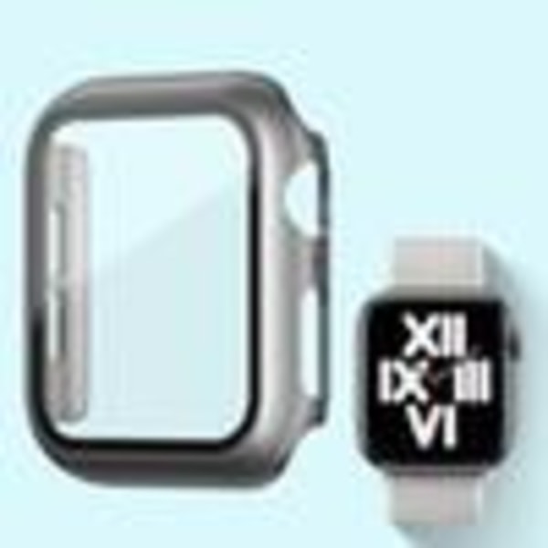 Fulddækkende etui til Apple Watch 4/5/6 / SE Hærdet glas 40 mm GRÅ Graphite grey