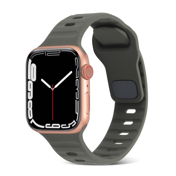 Apple Watch kompatibelt Armband SPORT Silikon SVARTGRÖN 42/44/45 Mörkgrön