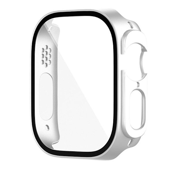 Heltäckande Skal till Apple Watch 8 Ultra Härdat glas 49mm SILVER Silver