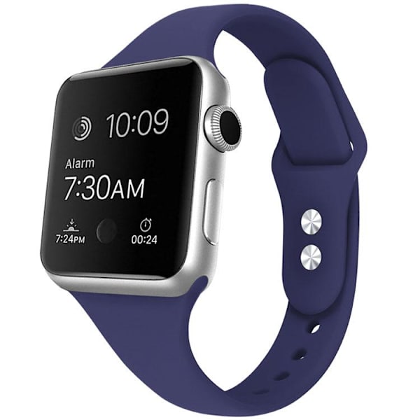 Apple Watch kompatibelt Smalt Armband Silikon BLÅ 42/44/45mm Blue S