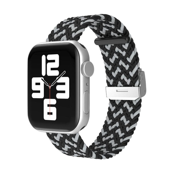 Apple Watch kompatibelt Armband Elastisk SVART/GRÅ  42/44/45 mm Svart one size