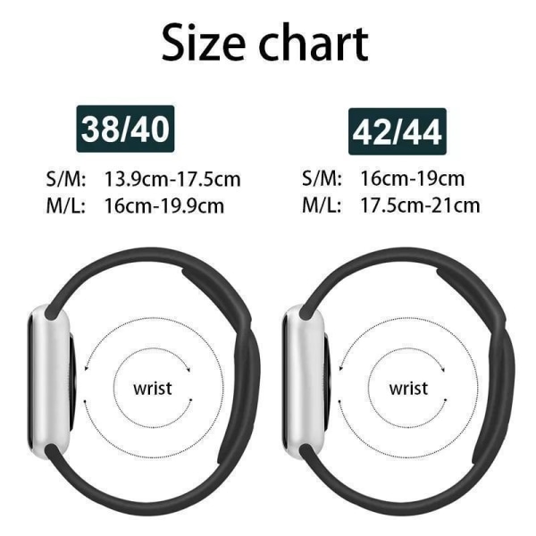 Apple Watch -yhteensopiva rannekoru, silikoni VAALEEN PINKKI 38/40/41 mm LightPink L