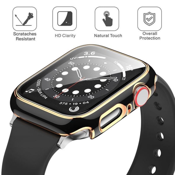 Täysi peittävä kotelo Apple Watch 4/5/6 / SE karkaistu lasi 40mm musta Black