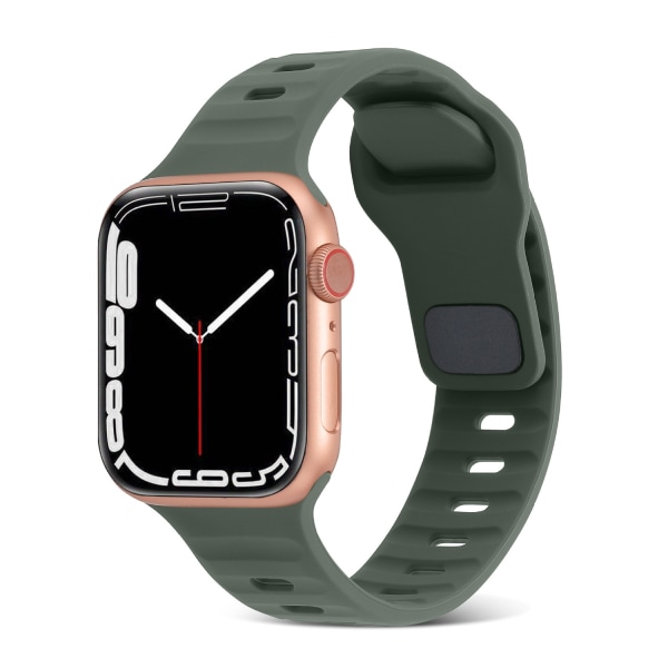 Apple Watch kompatibelt Armband SPORT Silikon ARMÈGRÖN 42/44/45m Mörkgrön