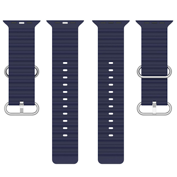 Apple Watch kompatibelt Wave Armband Silikon BLÅ 42/44/45/49 mm Dark blue
