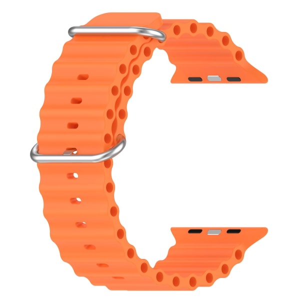 Apple Watch kompatibelt Wave Armband Silikon ORANGE 42/44/45/49 Orange