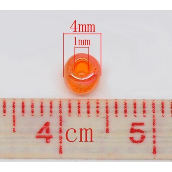 Seedbeads - glaspärlor transparenta - 4 mm - drygt 500 st.