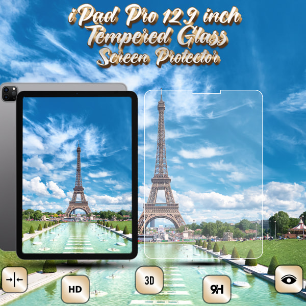 Apple iPad Pro (12.9 inch) - Härdat Glas 9H - Super Kvalitet Skärmskydd