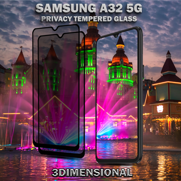2-Pack Privacy Skärmskydd For Samsung A32 (5G) - Härdat Glas 9H - Super Kvalitet 3D