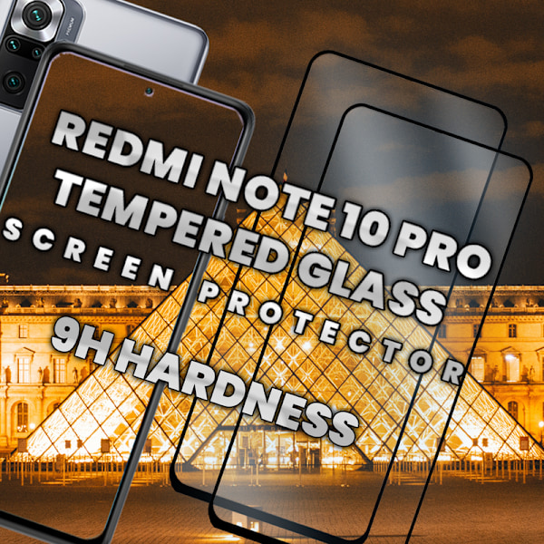 2-Pack XIAOMI REDMI NOTE 10 PRO Näytönsuoja - Karkaistu Lasi 9H - Super laatu 3D