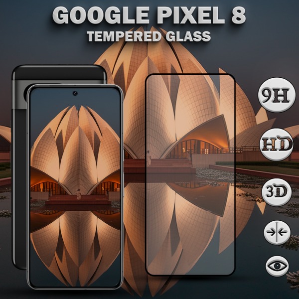 GOOGLE PIXEL 8 Skärmskydd - Härdat Glas 9H - Super kvalitet 3D